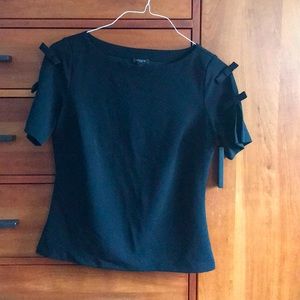 Black top with decorative sleeves